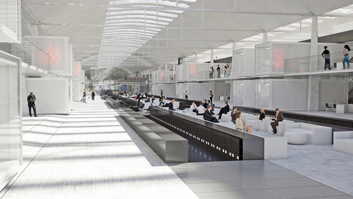 17_Vue espace partage dans la nef centrale - Wilmotte & Associes