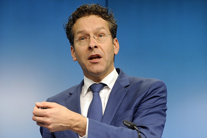 Eurogroup president Jeroen Dijsselbloem attend a press conference after an Euro zone finance ministers meeting in Brussels