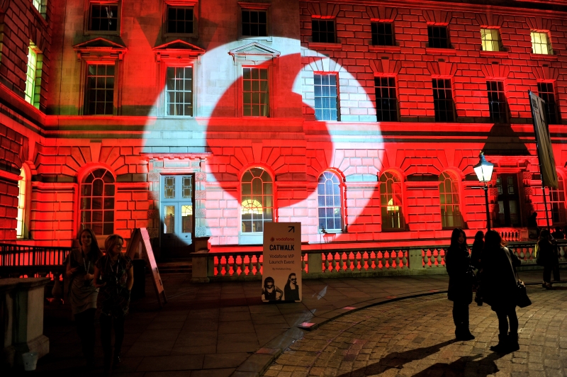 LONDON, ENGLAND - FEBRUARY 23:  A general view of the launch of Vodafone London Fashion Weekend at Somerset house on February 23, 2012 in London, England.  (Photo by Gareth Cattermole/Getty Images For Vodafone)