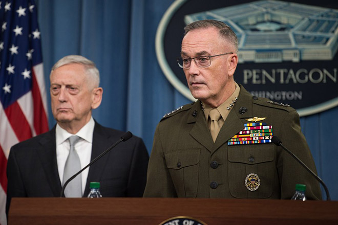 US Secretary of Defense gives joint press conference on Syria air strikes