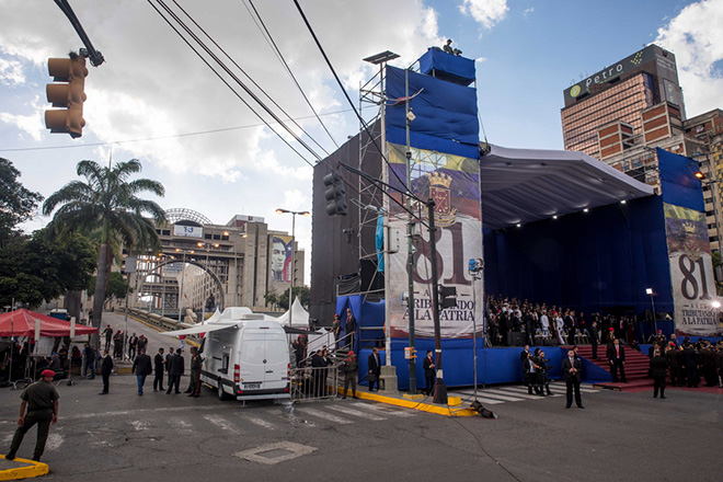 Venezuelan President Nicolas Maduro speech cut short as soldiers scatter