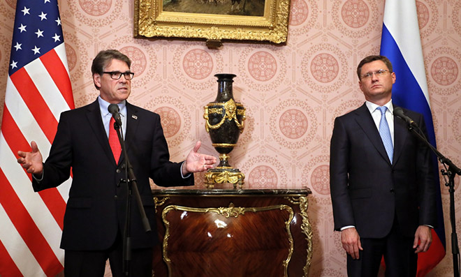 US Secretary of Energy Rick Perry in Moscow