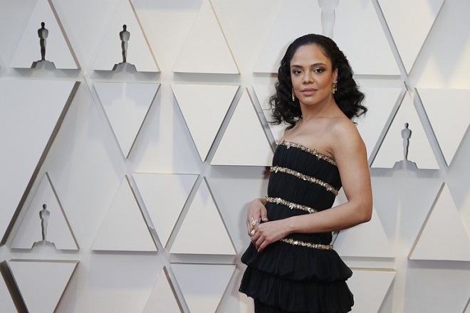 epa07394665 Tessa Thompson arrives for the 91st annual Academy Awards ceremony at the Dolby Theatre in Hollywood, California, USA, 24 February 2019. The Oscars are presented for outstanding individual or collective efforts in 24 categories in filmmaking.  EPA/ETIENNE LAURENT