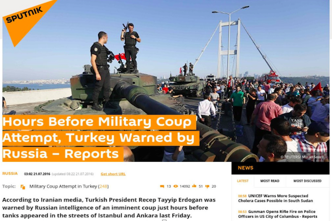 Sputnik: Ρωσικές μυστικές υπηρεσίες έσωσαν τον Ερντογάν