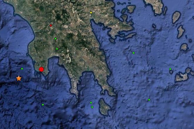 Σεισμική δόνηση 5,4 ρίχτερ νοτιοδυτικά της Πύλου