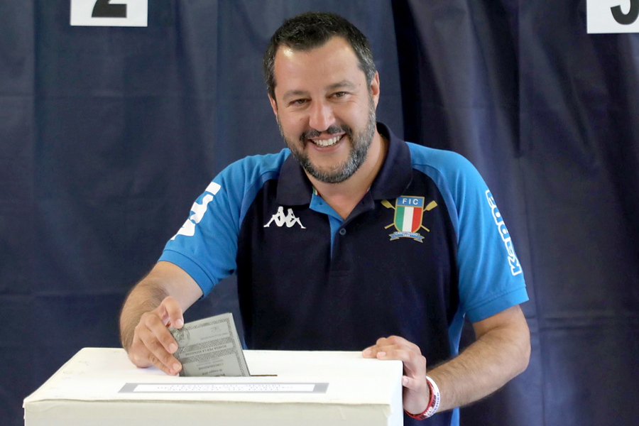 Ευρωεκλογές: Πρώτο κόμμα στην Ιταλία η ακροδεξιά Λέγκα του Ματέο Σαλβίνι με αυξημένα ποσοστά