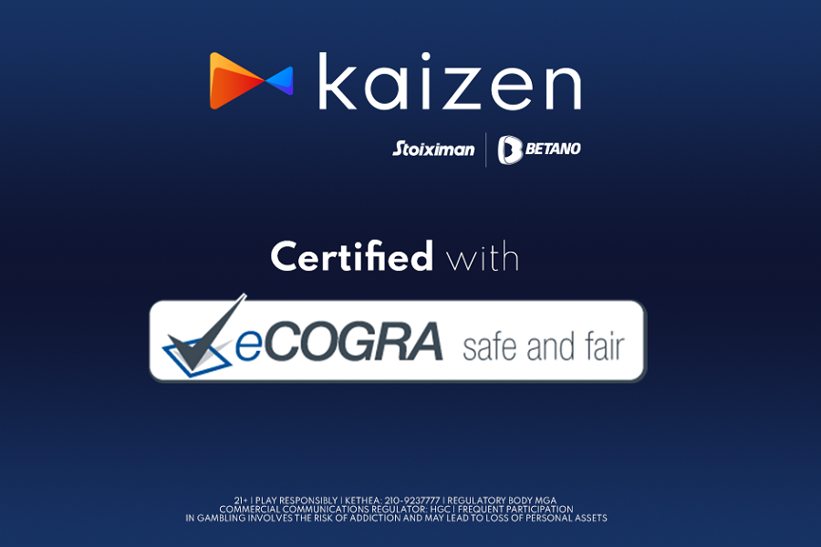 Με τη διεθνή πιστοποίηση eCOGRA Safe and Fair Seal διακρίνεται η Kaizen Gaming