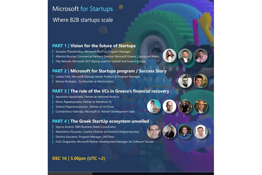 Microsoft for Startups Kick-off Event: Με ποιους τρόπους μπορούν οι startups να συμβάλλουν στην οικονομική ανάκαμψη