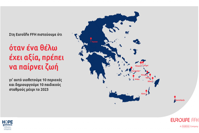 Eurolife FFH: Δημιουργεί δέκα νέους παιδικούς σταθμούς σε ακριτικές περιοχές