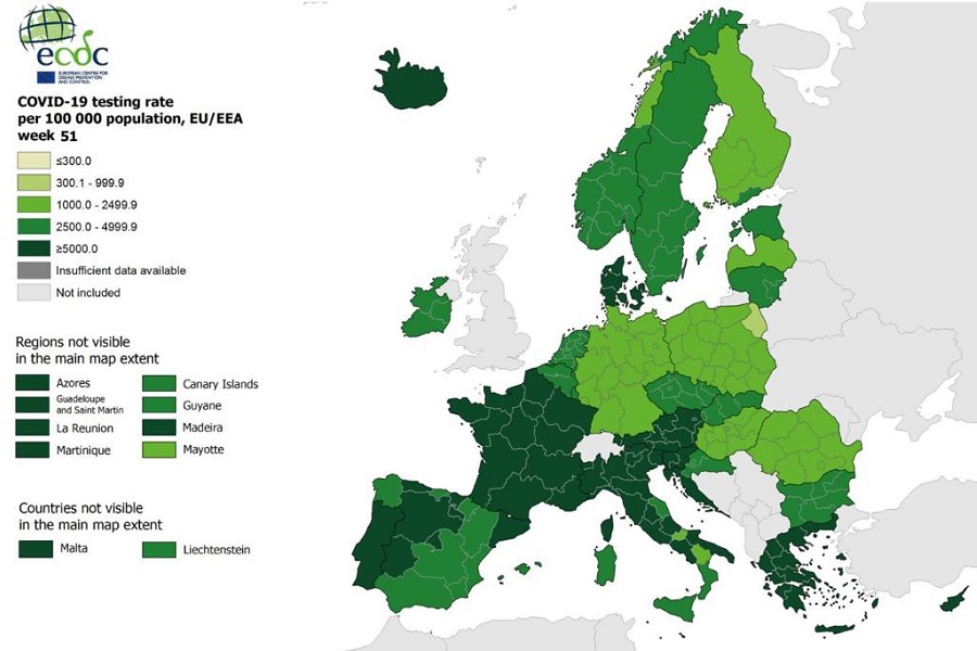 Από τις πρωταθλήτριες στα test για τον κορωνοϊό η Ελλάδα