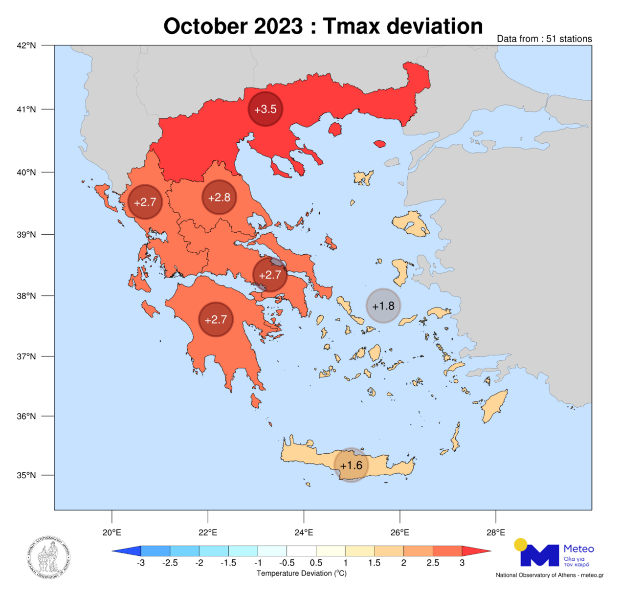 Αστεροσκοπείο Αθηνών: Ο φετινός Οκτώβριος, ο θερμότερος τα τελευταία 15 χρόνια