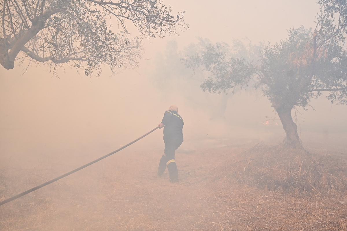Εκτός ελέγχου η φωτιά στην Κερατέα – Καίγονται σπίτια – Μπαράζ μηνυμάτων 112 για εκκενώσεις οικισμών
